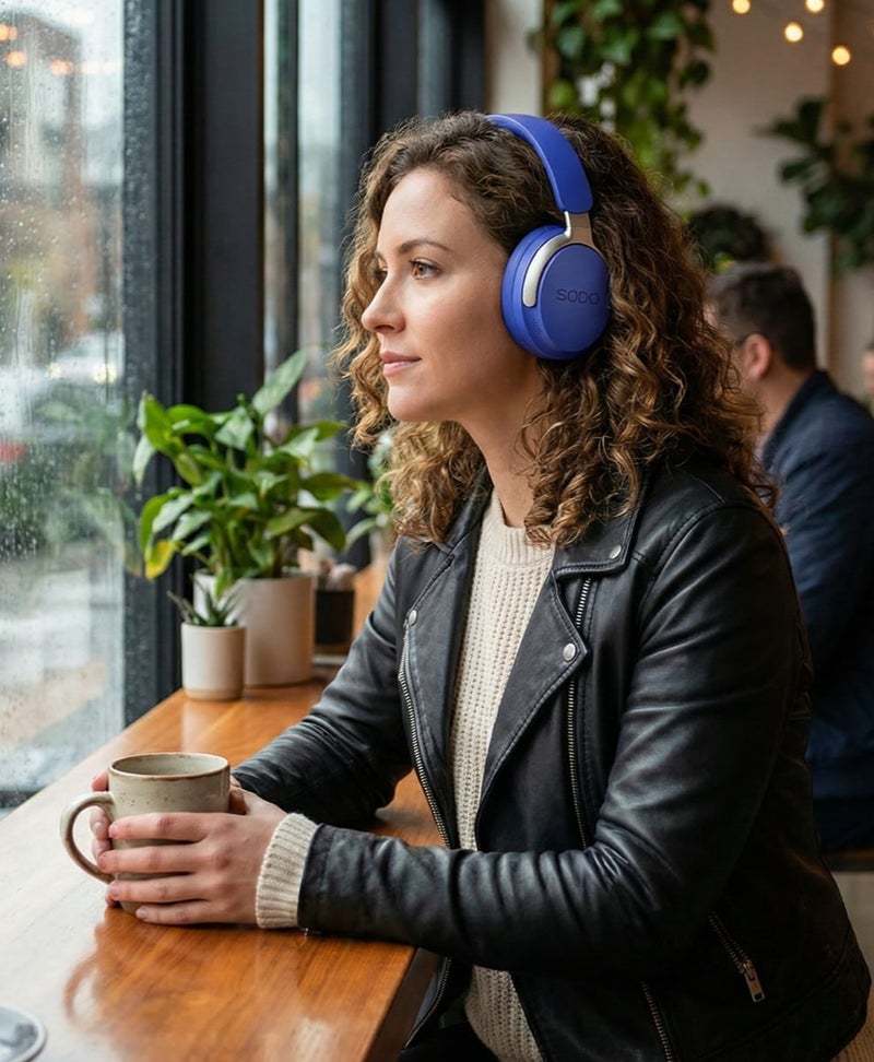 SODO Headset SD-1103 Wireless Stereo Over Ear Headphones With Microphone Blue - Image 4